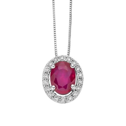 Donnaoro luce collierino con rubino e diamanti