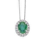 Donnaoro luce collierino con smeraldo e diamanti