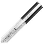 Swarovski penna a sfera crystalline lustre nero placcato rodio