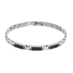 Rossoamante bracciale in acciaio e fibra di carbonio