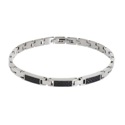Rossoamante bracciale in acciaio e fibra di carbonio