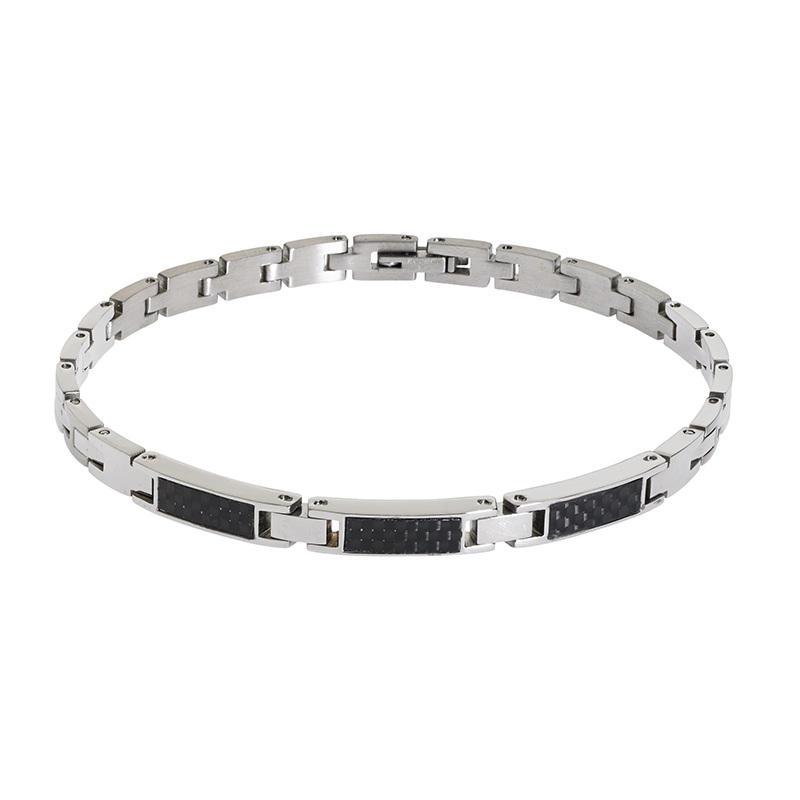 Rossoamante bracciale in acciaio e fibra di carbonio