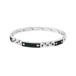 Rossoamante bracciale in acciaio e fibra di carbonio