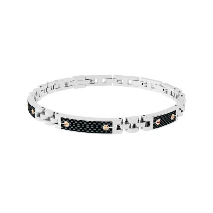 Rossoamante bracciale in acciaio e fibra di carbonio