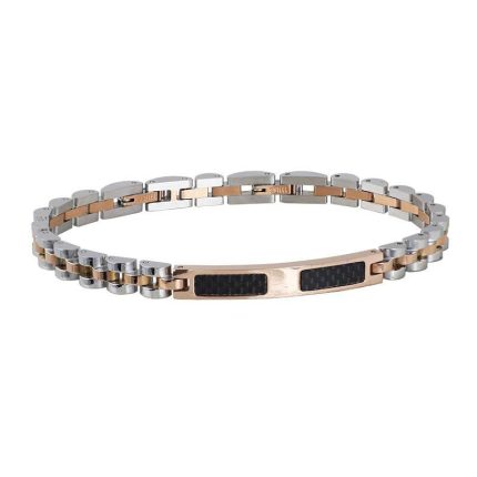 Rossoamante bracciale in acciaio e fibra di carbonio