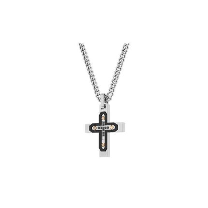 Rossoamante collana con croce in acciaio
