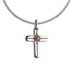 Rossoamante collana con croce in acciaio