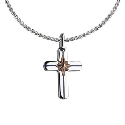 Rossoamante collana con croce in acciaio