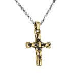 Rossoamante collana con croce in acciaio anticato