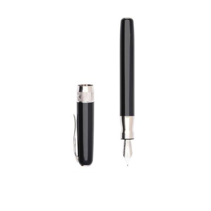 Pineider penna stilografica nera Classic palladium