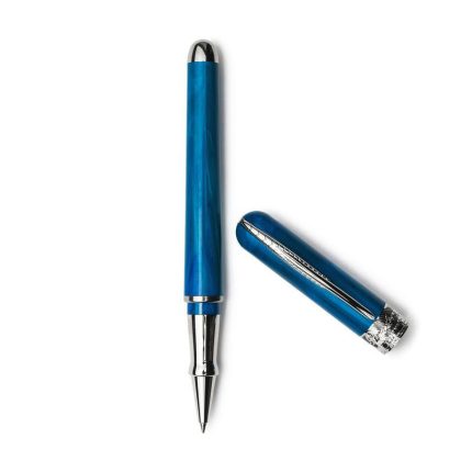 Pineider penna roller blu Avatar ur marble palladium