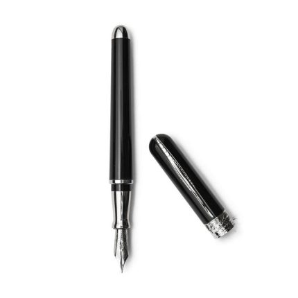 Pineider penna stilografica nera Avatar ur glossy palladium