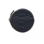 Pineider porta monete in pelle dark blue Embossed empress