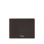 Pineider portafoglio porta carte di credito e portamonete in pelle nera Metro smooth