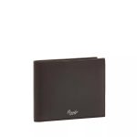 Pineider portafoglio porta carte di credito e portamonete in pelle nera Metro smooth