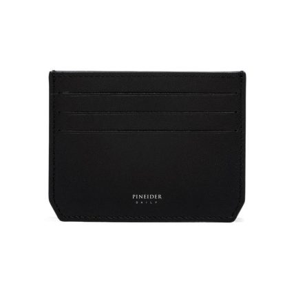 Pineider porta carte in pelle nera linea Daily