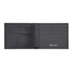 Pineider portafoglio porta carte di credito e portamonete in pelle nera Daily