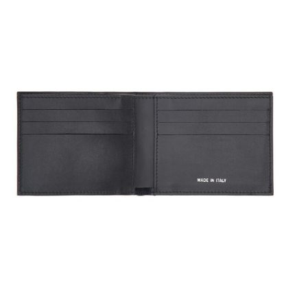 Pineider portafoglio porta carte di credito e portamonete in pelle nera Daily