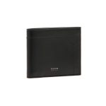 Pineider portafoglio porta carte di credito e portamonete in pelle nera Daily