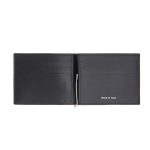 Pineider portafoglio con fermasoldi e porta carte di credito in pelle nera Daily