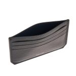 Pineider porta carte di credito in pelle nera bottalata