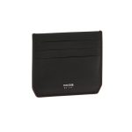 Pineider porta carte di credito in pelle nera bottalata