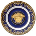 Versace piatto piano 18 cm medusa blu
