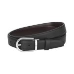 Montblanc Cintura Reversibile Horseshoe 30 mm in Pelle Nera - Marrone
