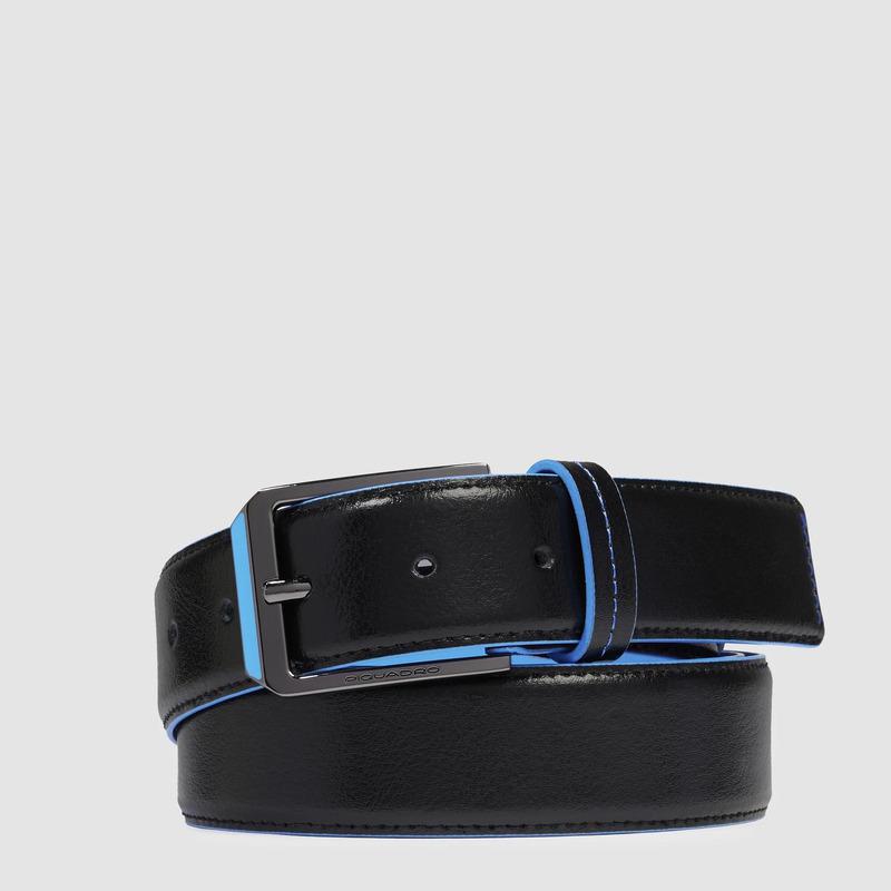 Piquadro Cintura uomo in pelle nera con fibbia ad ardiglione Blue Square Piquadro Cintura uomo in pelle nera con fibbia ad ardiglione Blue Square