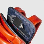 Piquadro Zaino arancio in pelle porta pc 15,6 Blue Square