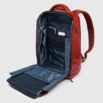 Piquadro Zaino arancio in pelle porta pc 15,6 Blue Square