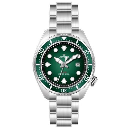 Lorenz Orologio maschile al quarzo con quadrante verde e datario 42mm--