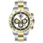 Lorenz Orologio maschile crono al quarzo bicolore con datario 42mm