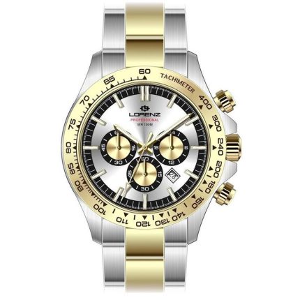 Lorenz Orologio maschile crono al quarzo bicolore con datario 42mm