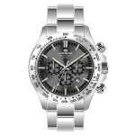 Lorenz Orologio maschile crono al quarzo con quadrante grigio e datario 42mm