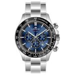 Lorenz Orologio maschile crono al quarzo con quadrante blu e datario 42mm