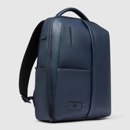 Piquadro Zaino uomo blu in pelle porta pc 14