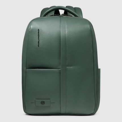 Piquadro Zaino uomo verde in pelle porta pc 14