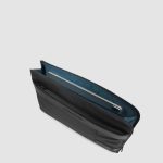 Piquadro Custodia nera in pelle e tessuto porta pc 13,3 con manici a scomparsa