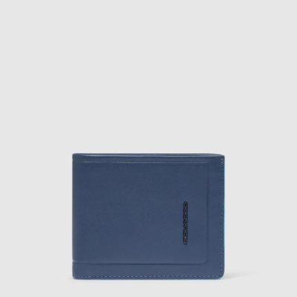 Piquadro Portafogli uomo blu in pelle con volantino porta documenti Atlas