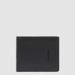 Piquadro Portafogli uomo nero in pelle con volantino porta documenti Atlas