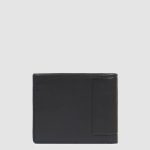 Piquadro Portafogli uomo nero in pelle con volantino porta documenti Atlas