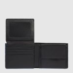 Piquadro Portafogli uomo nero in pelle con volantino porta documenti Atlas