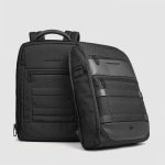Piquadro Zaino da viaggio modulare 2 in 1 nero in tessuto e pelle porta pc 15,6" Hexagon