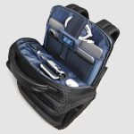 Piquadro Zaino da viaggio modulare 2 in 1 nero in tessuto e pelle porta pc 15,6" Hexagon