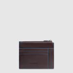 Piquadro Portacarte mogano in pelle con portamonete Blue Square
