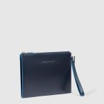 Piquadro Pochette uomo blu in pelle porta iPadni Blue Square