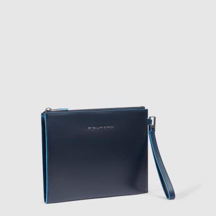 Piquadro Pochette uomo blu in pelle porta iPadni Blue Square