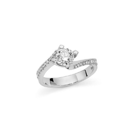 Donnaoro Anello solitario con diamanti