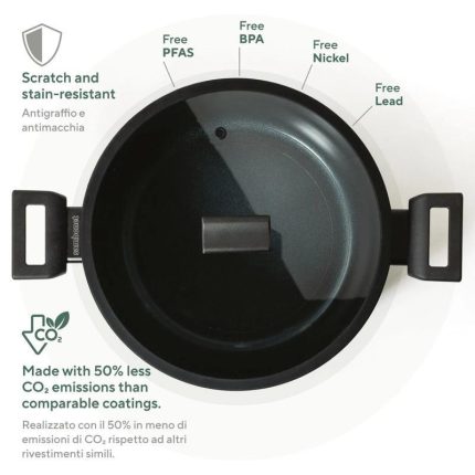 Sambonet Casseruola alta 28 cm 2 maniglie Titan Pro Green